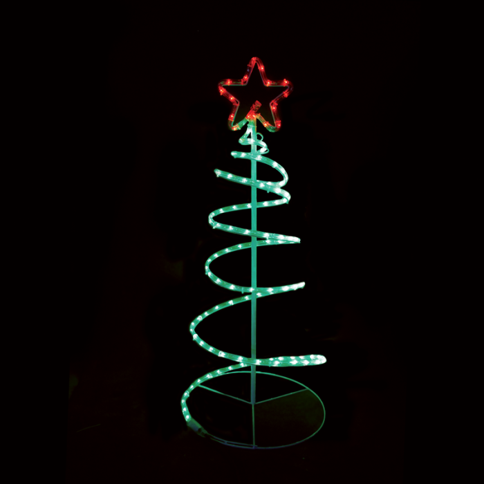 Spiral Tree 120 LED Σχεδιο 5M Μονοκαναλ Φωτοσωλ Red-Green IP44 40X40X90cm 1.5M Καλωδ