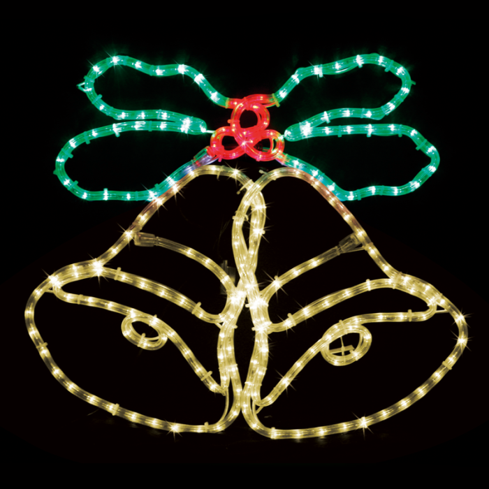 Double Bells 288LED Σχεδιο 8M Φωτοσωλ Red-Green-Yellow IP65 75X58cm 1.5M Καλωδ