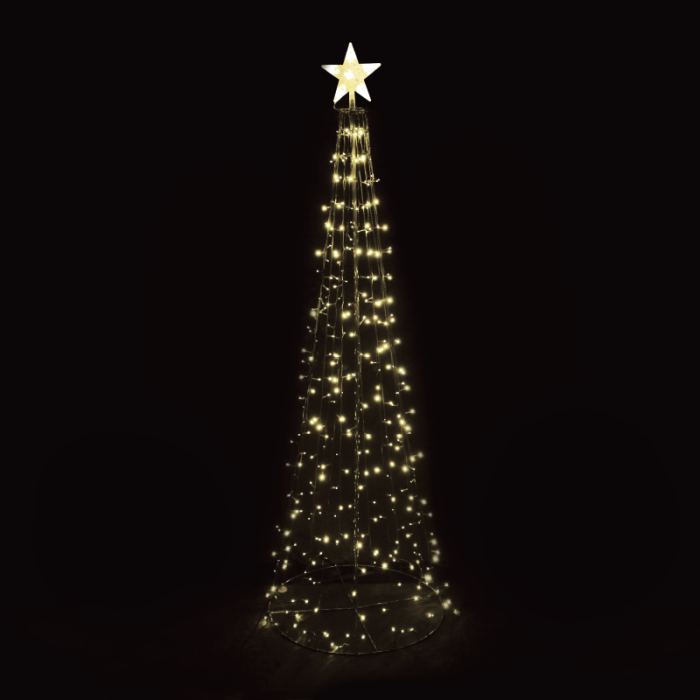 Christmas Tree & Star 384LED Λαμπακ Σειρ Πρασιν&Θερμ Flash&Σταθερ IP44 22*20*5cm 75*75*230cm 10Mκαλ