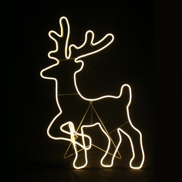 Standing Reindeer 500LED Σχεδιο 5M Φωτοσωλ Νεον Θερμο Λευκο IP44 54X82cm 1.5M Καλωδ