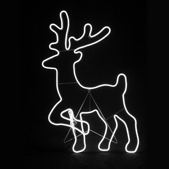 Standing Reindeer 500LED Σχεδιο 5M Φωτοσωλ Νεον Ψυχρο Λευκο IP44 54X82cm 1.5M Καλωδ