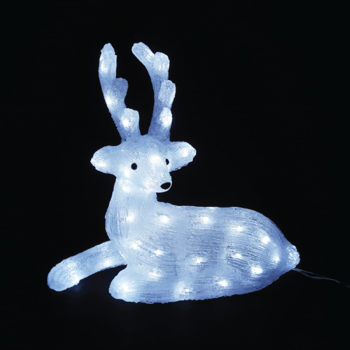 Acrylic Sitting Reindeer 55 LED Λευκα IP44 36*16