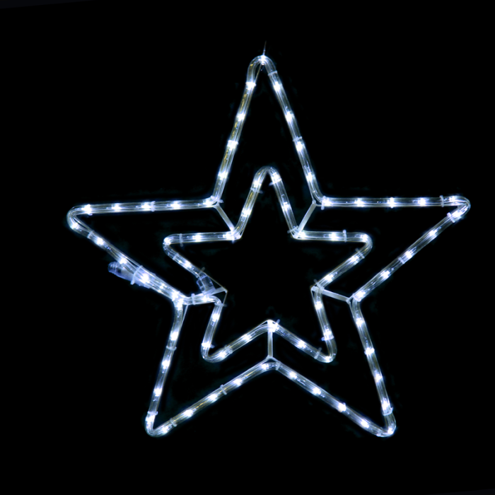 Double Stars 72 LED Σχεδιο 3M Μονοκαναλ Φωτοσωλ Ψυχρο Λευκο Μηχανισμο Flash IP44 55cm 1.5M Καλω